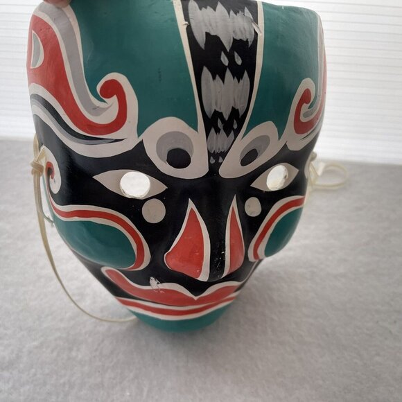 Masquerade Paper Mache Mask Hand Painted Peking Beijing Opera Green Red Chinese - Picture 12 of 14